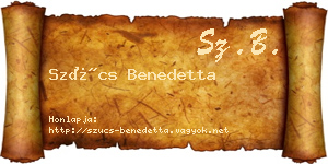 Szűcs Benedetta névjegykártya